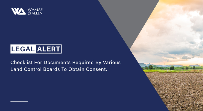 Checklist for Documents Required by Various Land Control Boards to Obtain Consent
