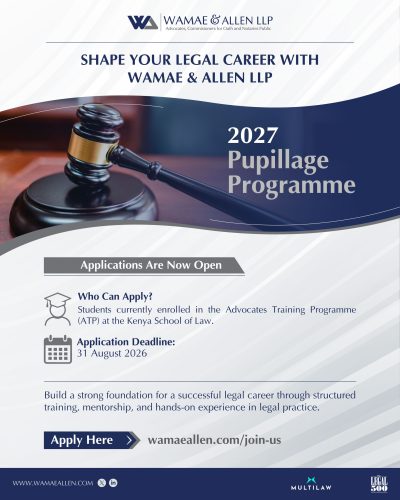 Wamae & Allen LLP 2027 Pupillage Programme Applications Open