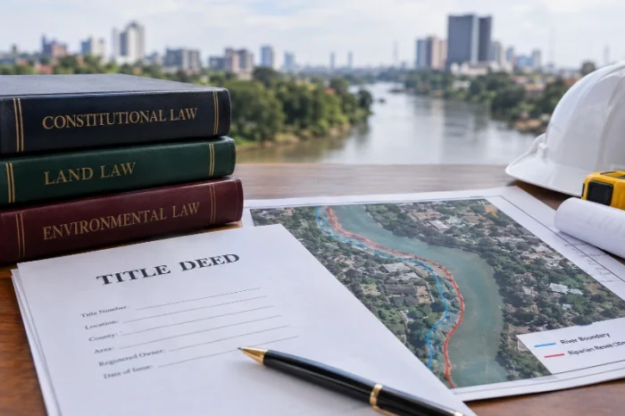 Riparian land in Kenya – title deed, river boundary map and land law documents